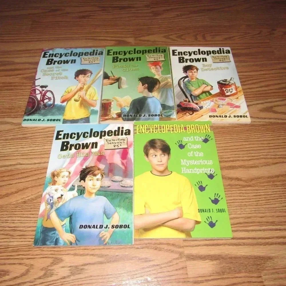 Donald J Sobol ENCYCLOPEDIA BROWN Set (5) Chapter Mystery books~Ages 7+